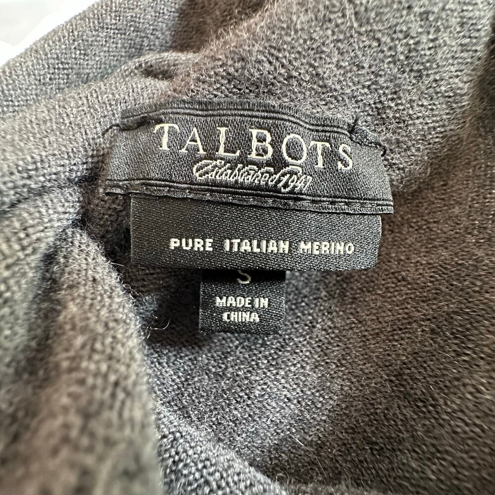 Talbots Merino Wool Turtleneck Sweater Dress Charcoal Gray S Luxury Minimalist - Picture 3 of 9
